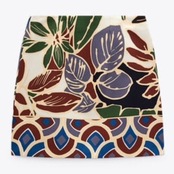 👗Zara Printed Mini Skirt NWT - M - Picture 1 of 2